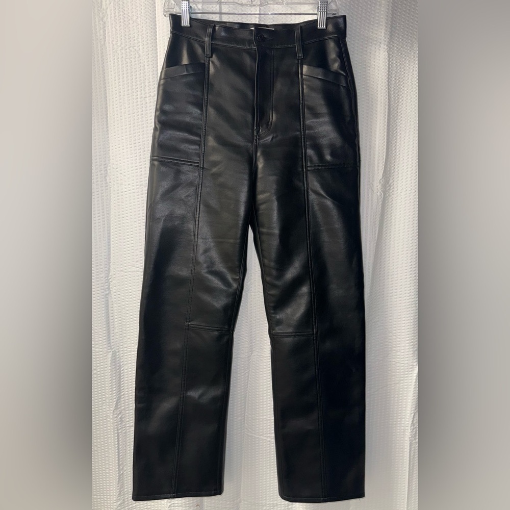 PISTOLA Taylor High Rise Arched Faux Leather Pants Size 27